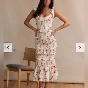 V. Chapman Linea Skirt in Natural Floral